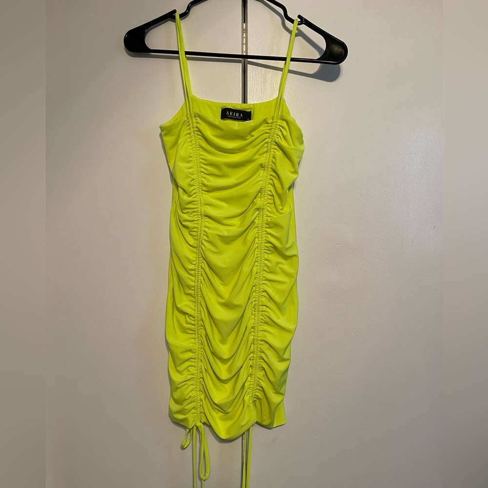 Neon yellow strappy dress